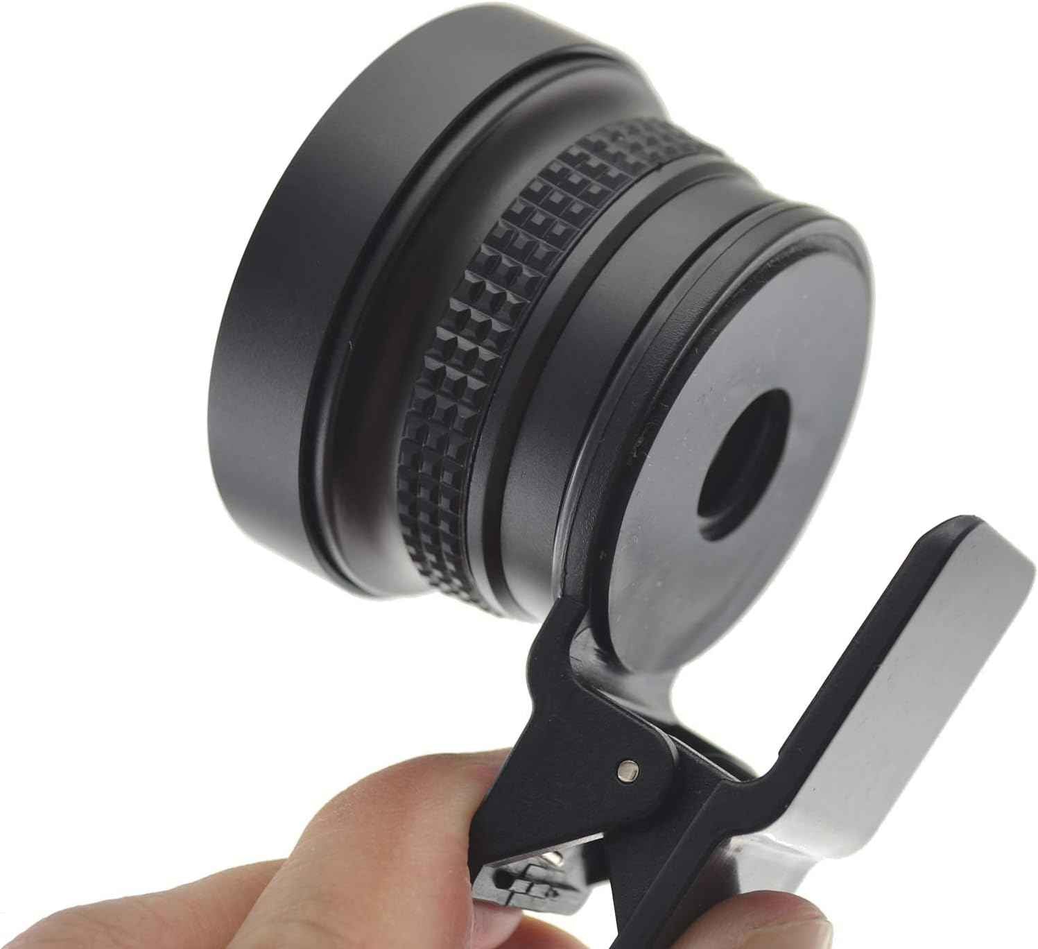 SYSTEM-S Fischaugen und Makro 37 mm Linse mit Clip und Schutztasche für Smartphone