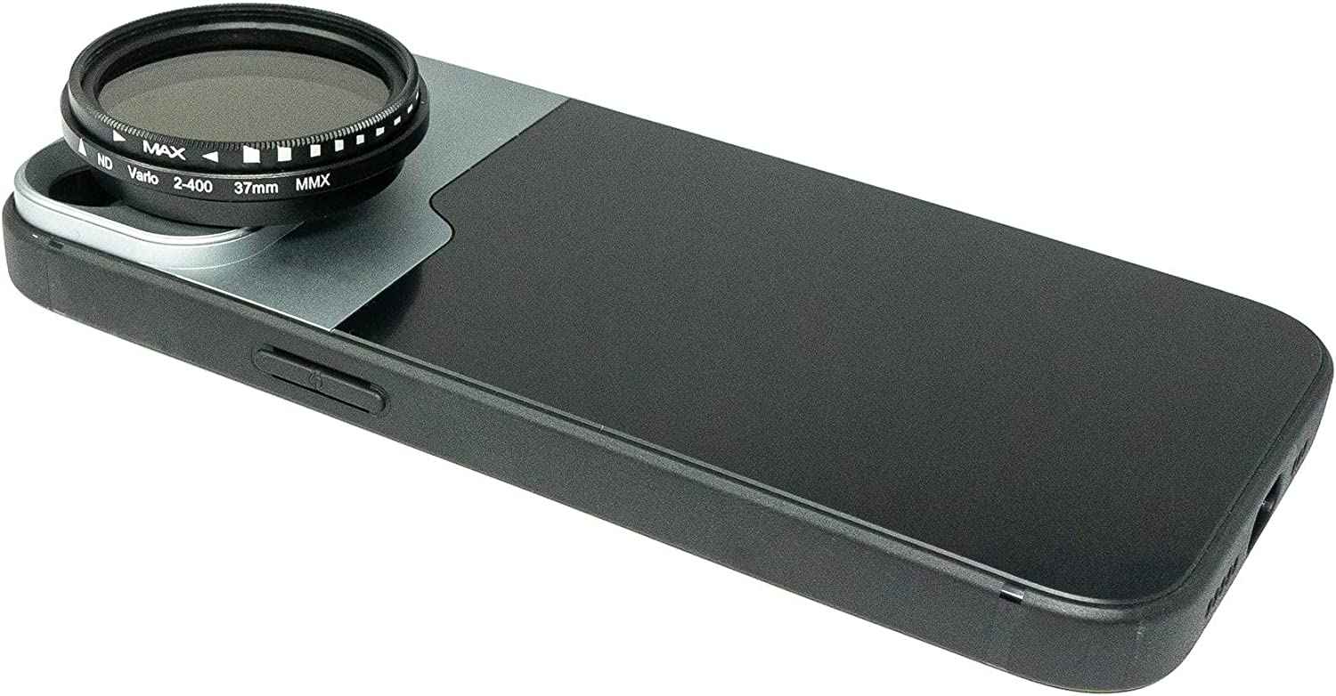 SYSTEM-S ND Vario Filter 37 mm 2 bis 4000 Neutraldichte mit Hülle für iPhone 14