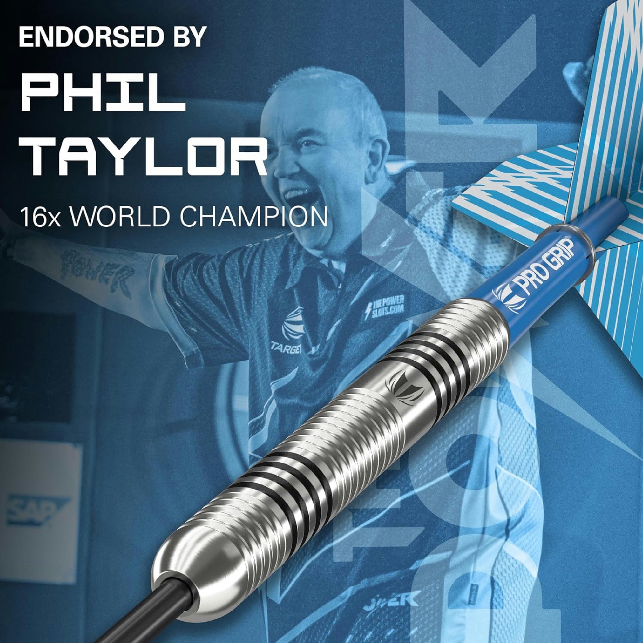 Target Darts Phil Taylor 24G Wolfram Stahlspitze Dart Satz Dartpfeile - 9 Pro Grip Schäfte - 9 Pro Ultra Dart Flights – Dart Wallet Hauptansicht