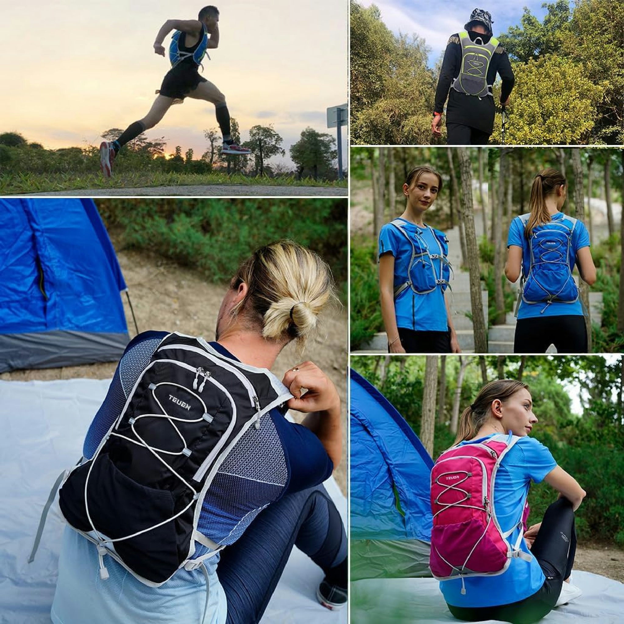 Zaino Idratazione con Vescica 2L, Zainetto Running Leggero Donna Uomo Zaino con Sacca Idrica per Corsa MTB Ciclismo Maratona Trekking Trail, Zaino Acqua 6L Unisex Adulto (grigio) Hauptansicht