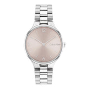 Damenuhr Timeless Edelstahl silber 32 mm Quarz pinkes Zifferblatt | CALVIN KLEIN