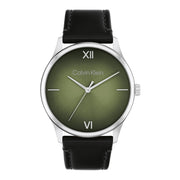 Herrenuhr Accent 42 mm Quarz grünes Zifferblatt Lederarmband | Calvin Klein