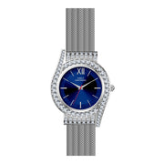 Damenuhr Quarz Metallgehäuse silber 38 mm blaues Zifferblatt | Carlo Cantinaro