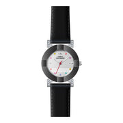Damenuhr CC3027 Metallgehäuse silber 30 mm Lederarmband Quarz | Carlo Cantinaro