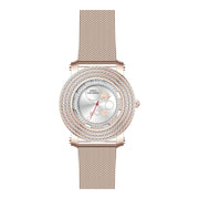 Damenuhr CC3030 Metallgehäuse roségold 40 mm Quarz Steinbesatz | Carlo Cantinaro