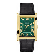 Herrenuhr Quarz Edelstahl gold 34 mm Lederarmband grün GW1003G3 | GUESS