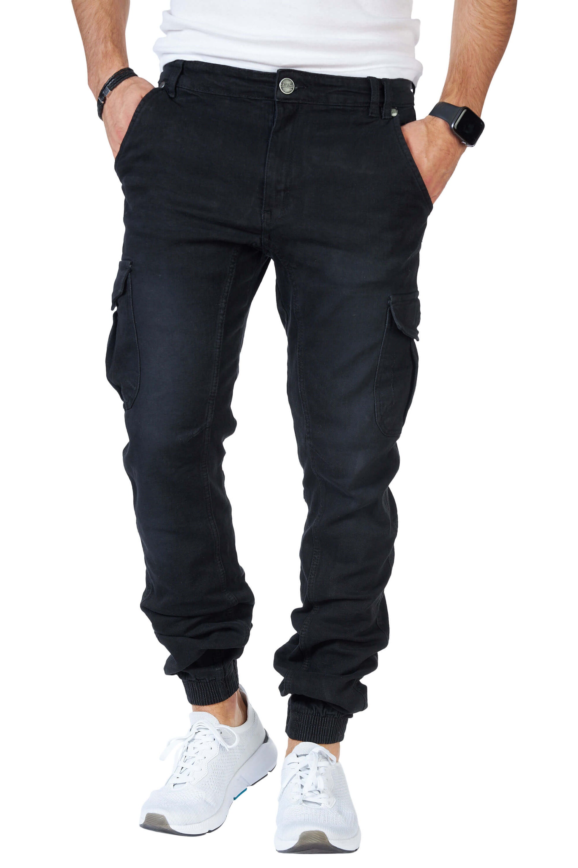 STYLEKO Cargo-Freizeithose Jeans Gürtelschlaufen-3