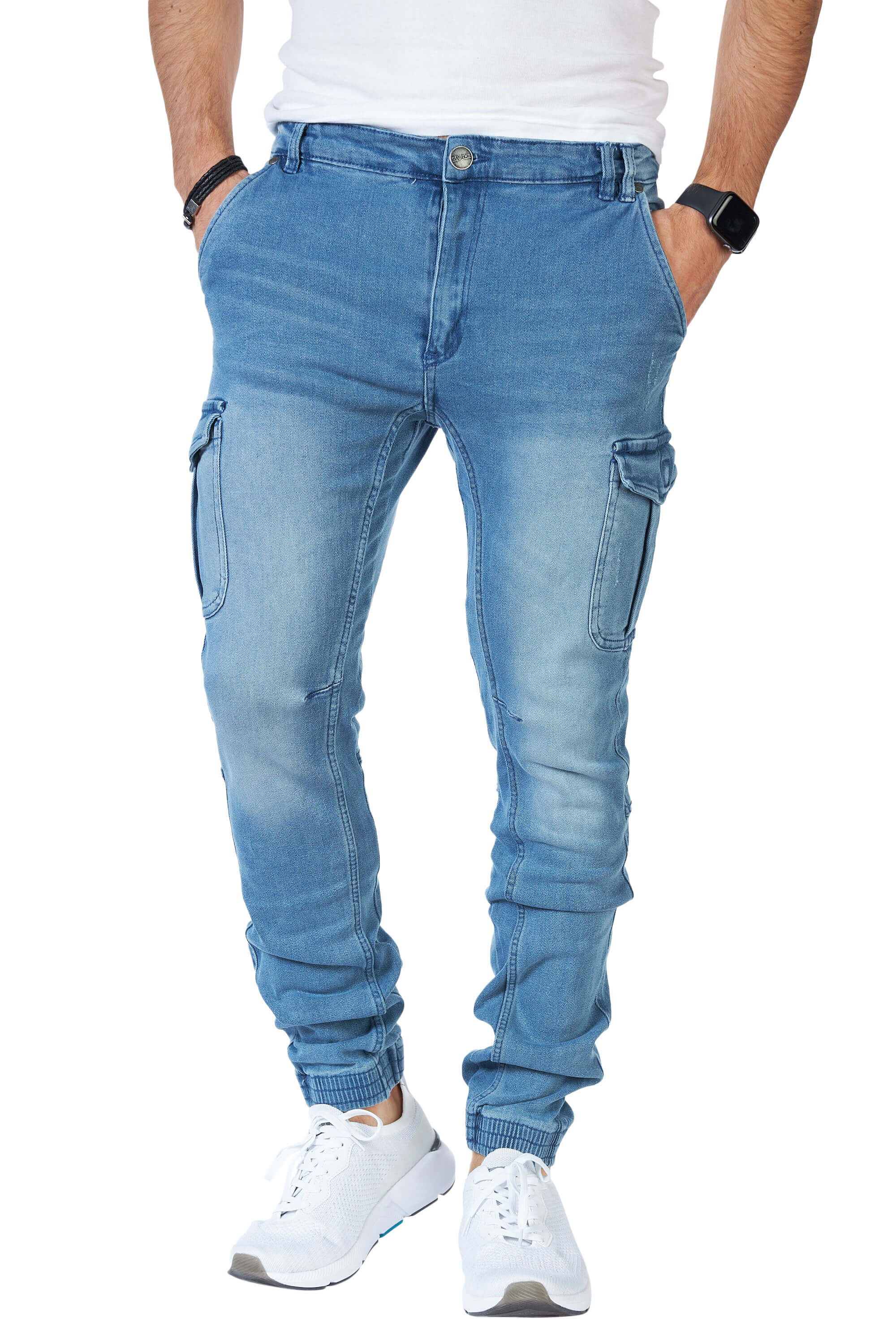 STYLEKO Cargo-Freizeithose Jeans Gürtelschlaufen-2