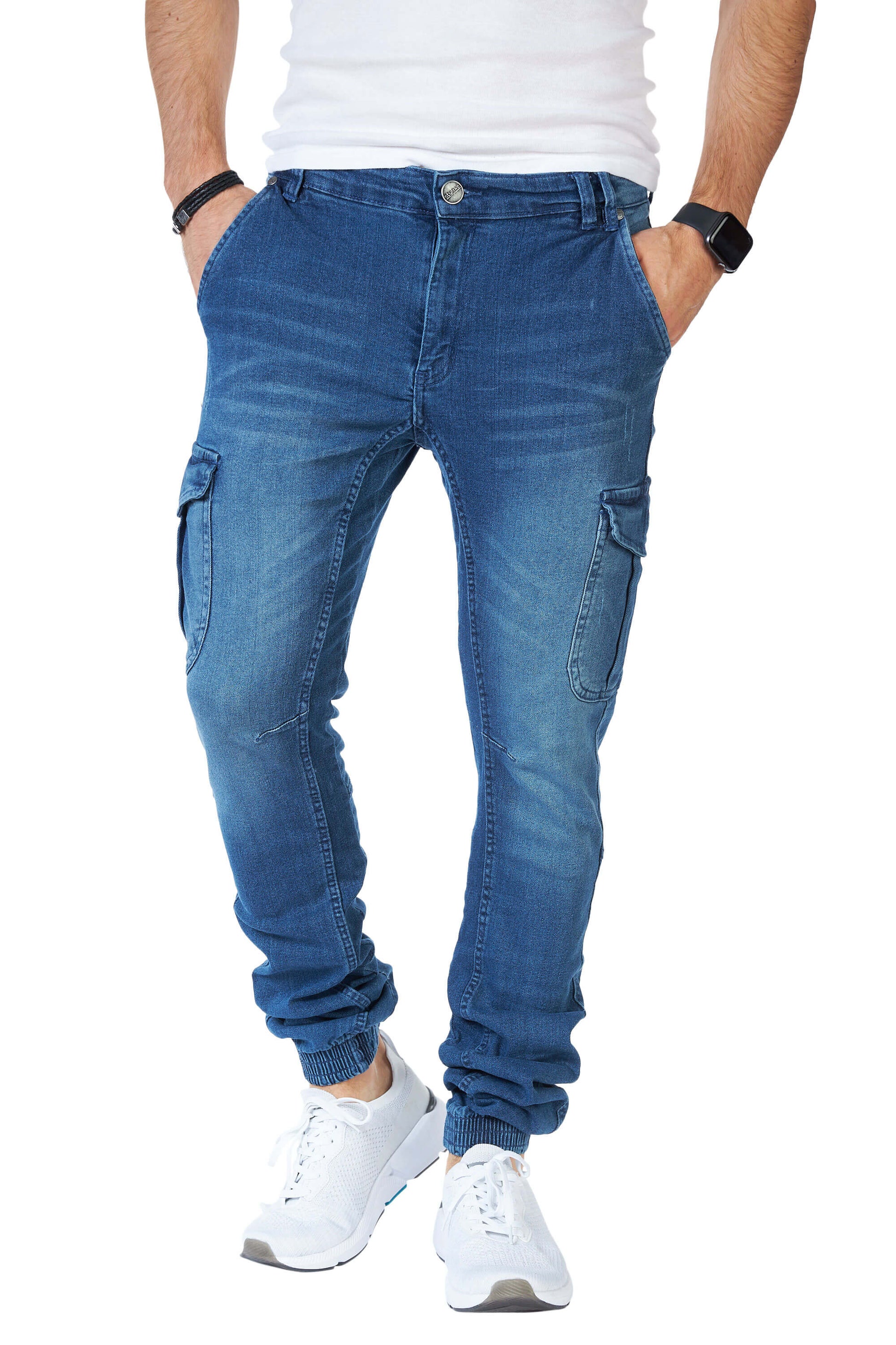 STYLEKO Cargo-Freizeithose Jeans Gürtelschlaufen-0