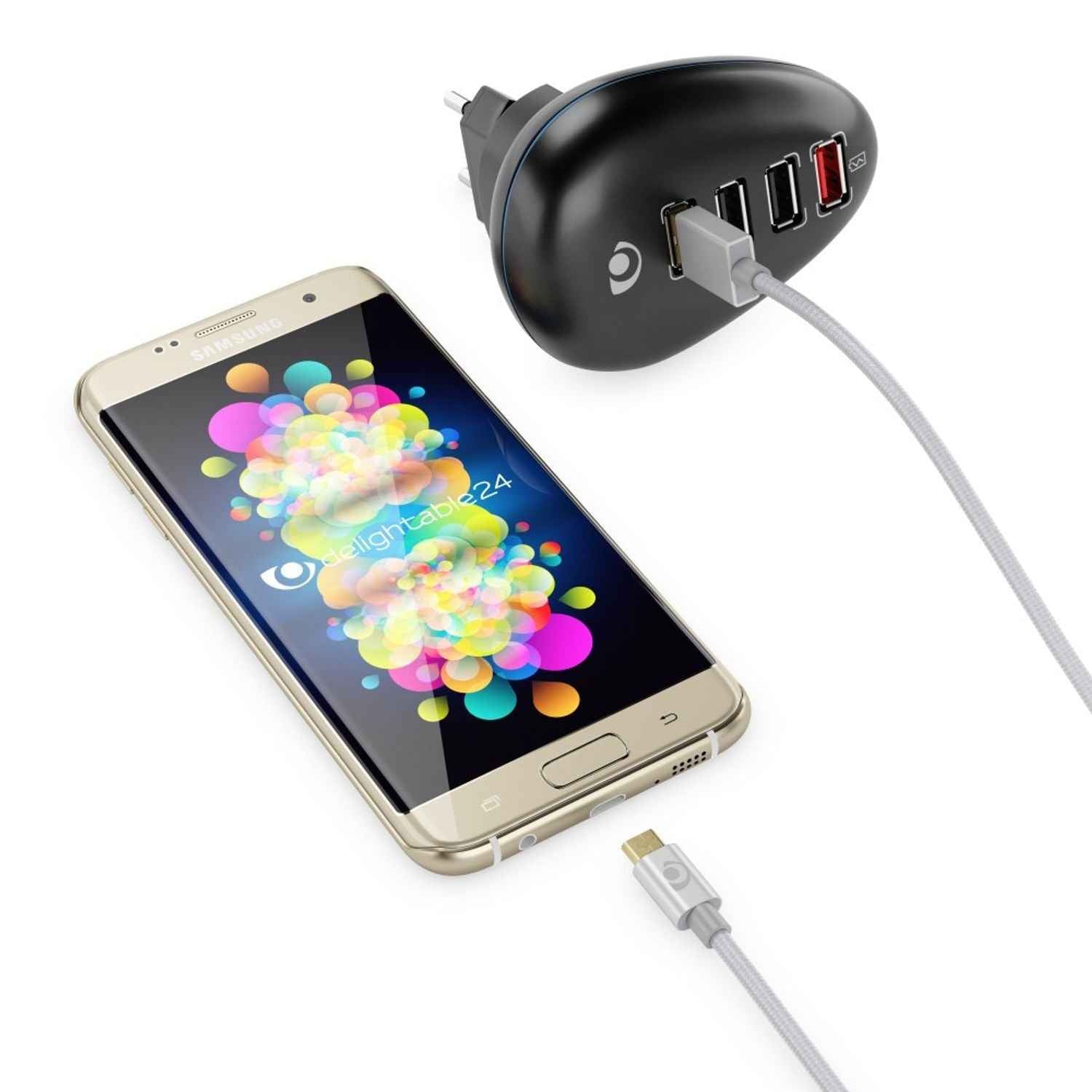 2m Micro USB Kabel von NALIA, Stabiles Sync Handy High Speed Ladekabel Datenkabel