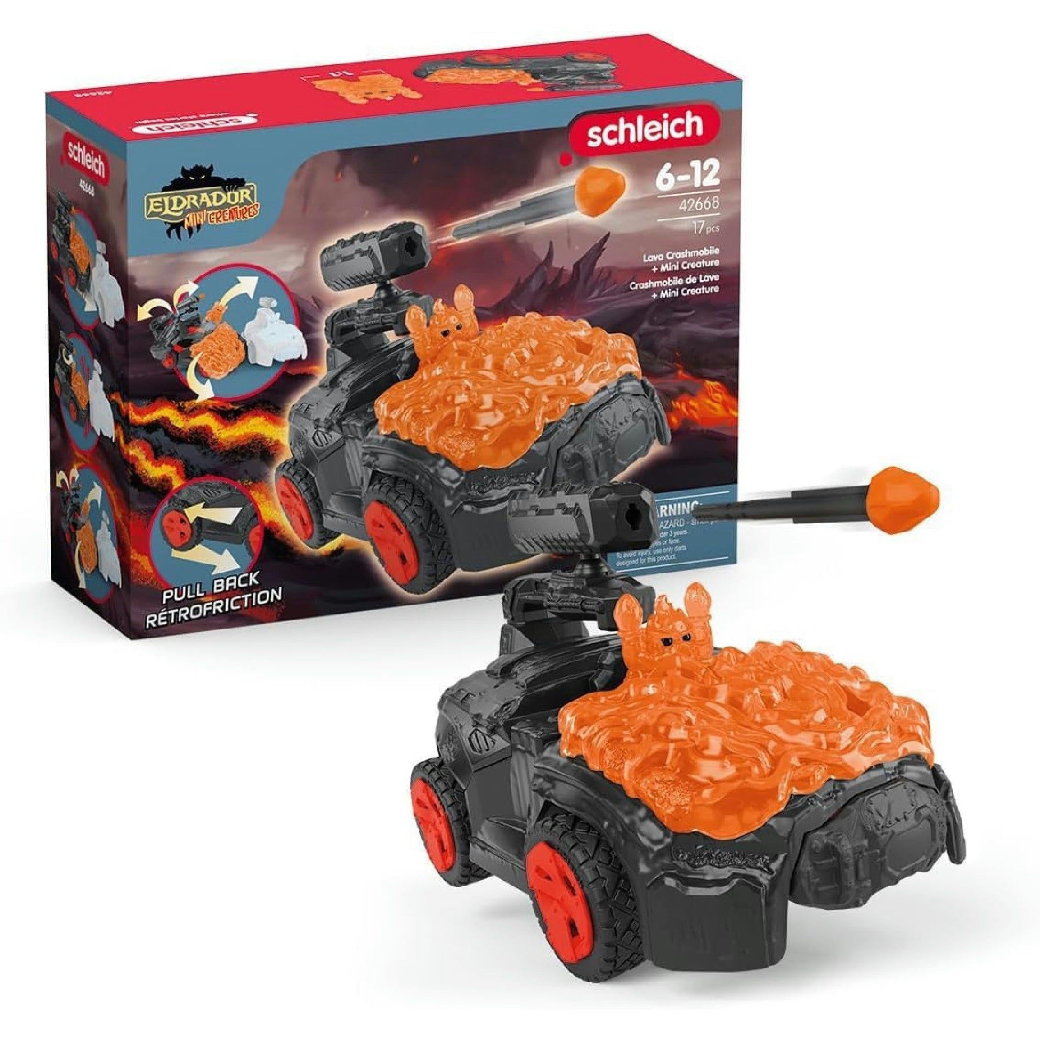 schleich 42668 Lava-Crashmobil mit Mini Creature, ab 7 Jahren, ELDRADOR CREATURES - Spielset, 17 Teile Hauptansicht