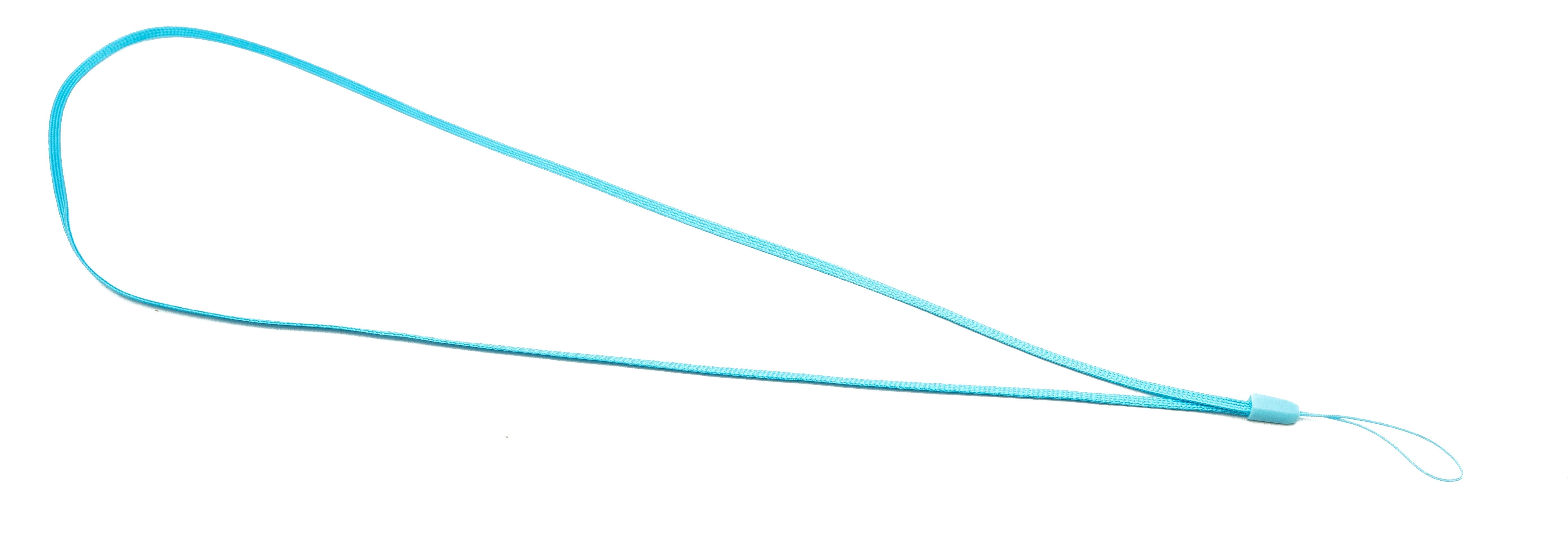 Halsband Umhängeband aus Nylon in Hellblau 50 cm mit Schlaufe für Smartphone