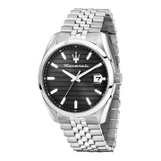 Herrenuhr Attrazione Edelstahl silber 43 mm Quarz Datumsanzeige | MASERATI