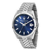 Herrenuhr Attrazione Edelstahl silber 43 mm Quarz Datumsanzeige | MASERATI