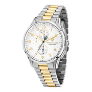 Herrenuhr Chronograph Edelstahl silber-gold 42 mm Quarz | MASERATI