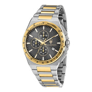 Herrenuhr Chronograph Edelstahl silber-gold 41 mm Quarz Tachymeter | MASERATI