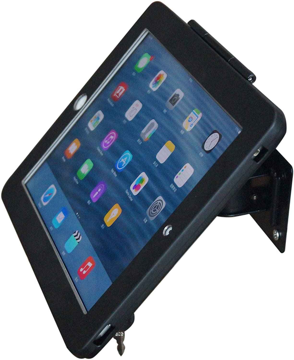 System-S abschließbare Wandhalterung für iPad Air 1-2 iPad Pro 9,7 Zoll (2018) in Schwarz
