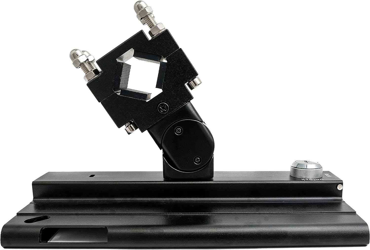 SYSTEM-S Stangen Halterung mit Schloss Befestigung aus Metall in Schwarz für iPad Mini