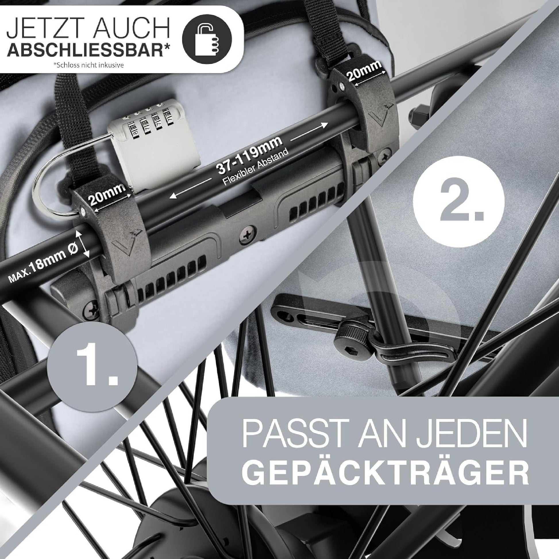 Valkental - Hochwertige & Vollreflektierende Fahrradtasche - 23L - Geeignet als Gepäckträgertasche, Rucksack & Umhängetasche - 100% Wasserdicht Hauptansicht