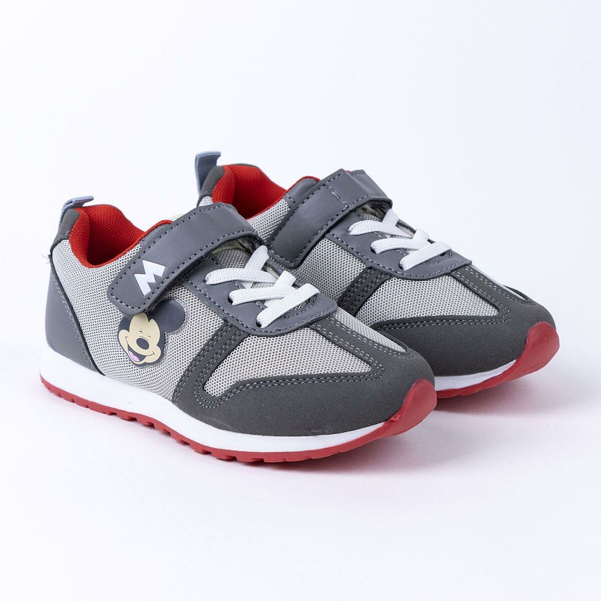 Zeus Kinder-Sportschuhe in Grau mit Mickey Mouse Motiv und atmungsaktivem Material