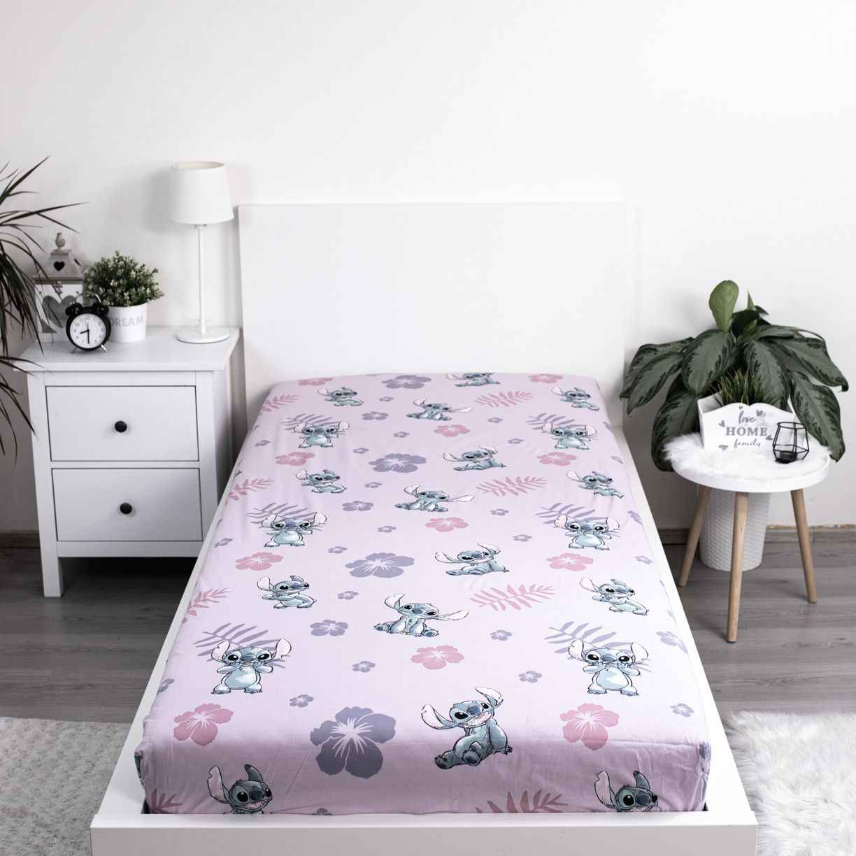 Stitch Spannbettlaken - 90x200 cm Bettbezug Einzelbett Matratzenbezug Lilo