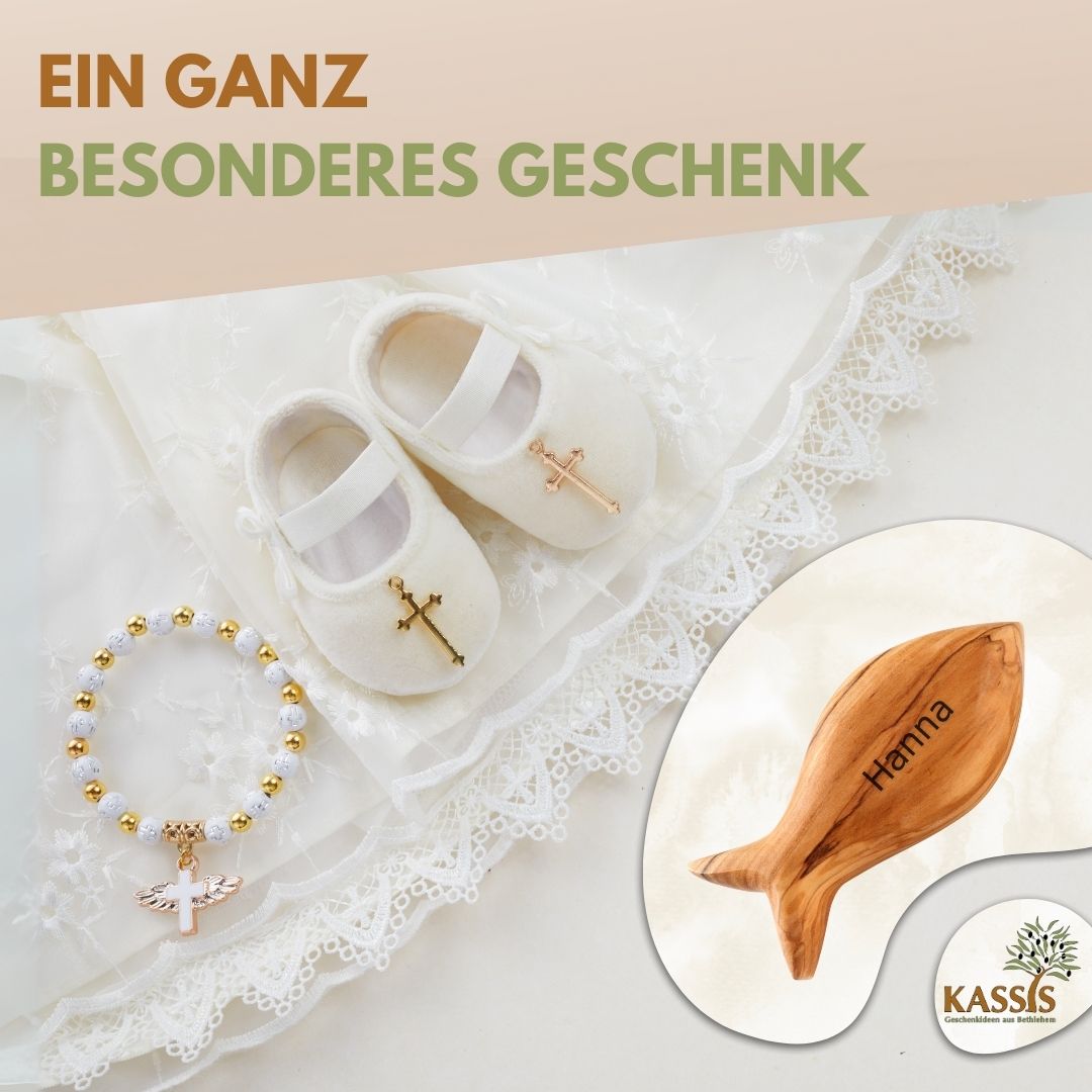 Fisch Handschmeichler aus Olivenholz von Zeus, einzigartiges Muster