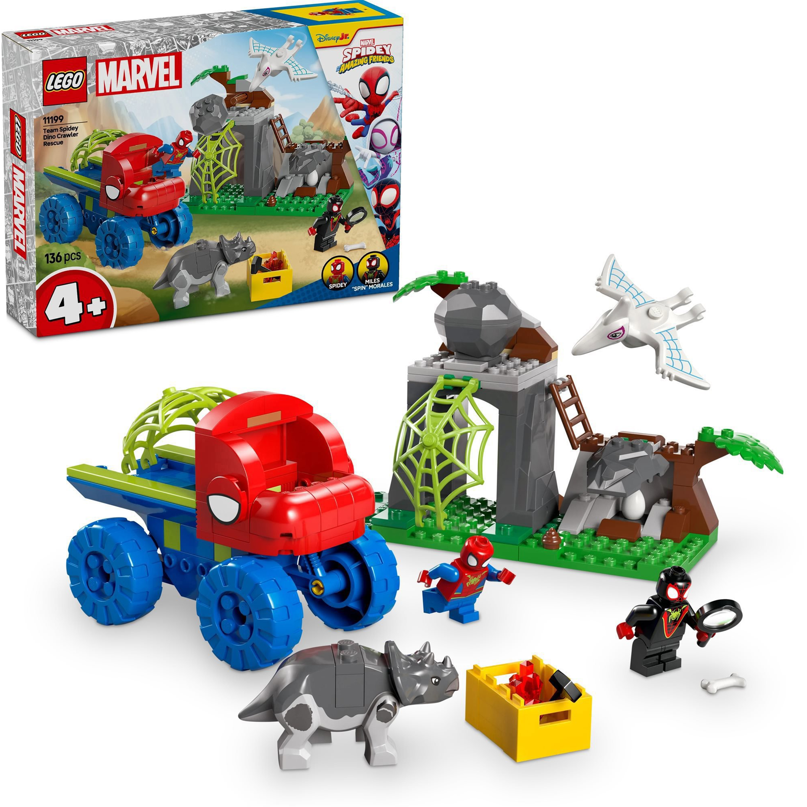 LEGO® Marvel Póki és csodálatos barátai, Pókcsapat: mentőakció a dinómarkolóval 11199 (5702017814803)-0