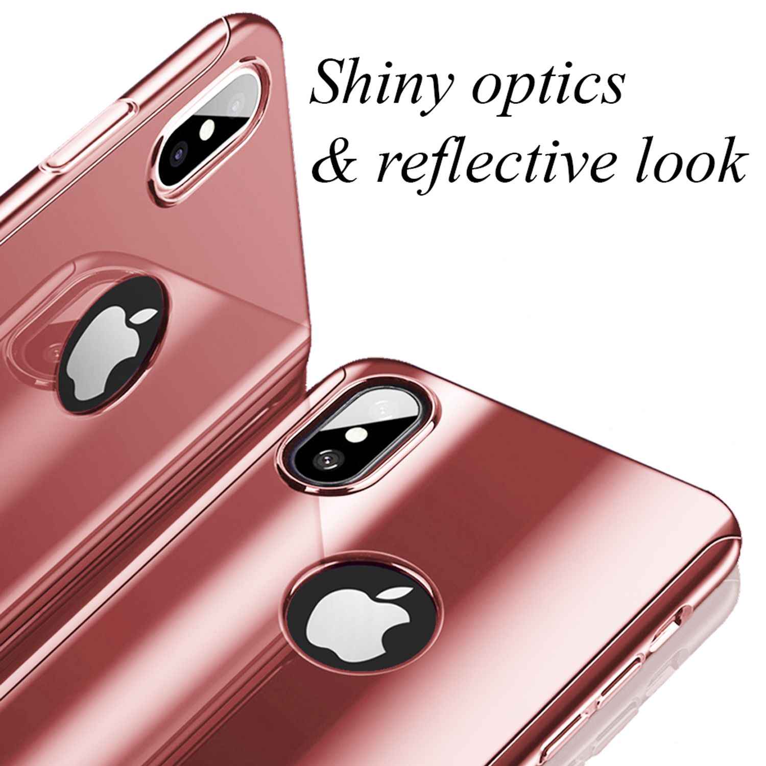 NALIA 360 Grad Handy Hülle für Apple iPhone XS Max, Full Cover & Schutzglas Case