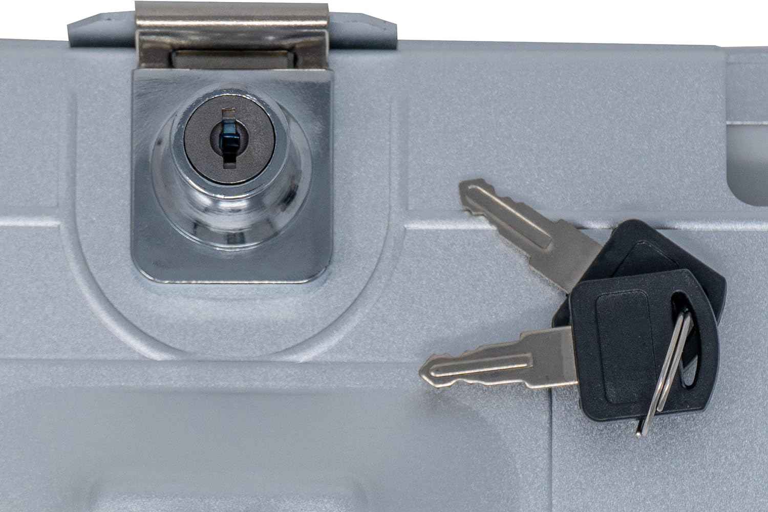 SYSTEM-S Stangen Halterung mit Schloss Befestigung aus Metall in Grau für iPad Pro 10,5"
