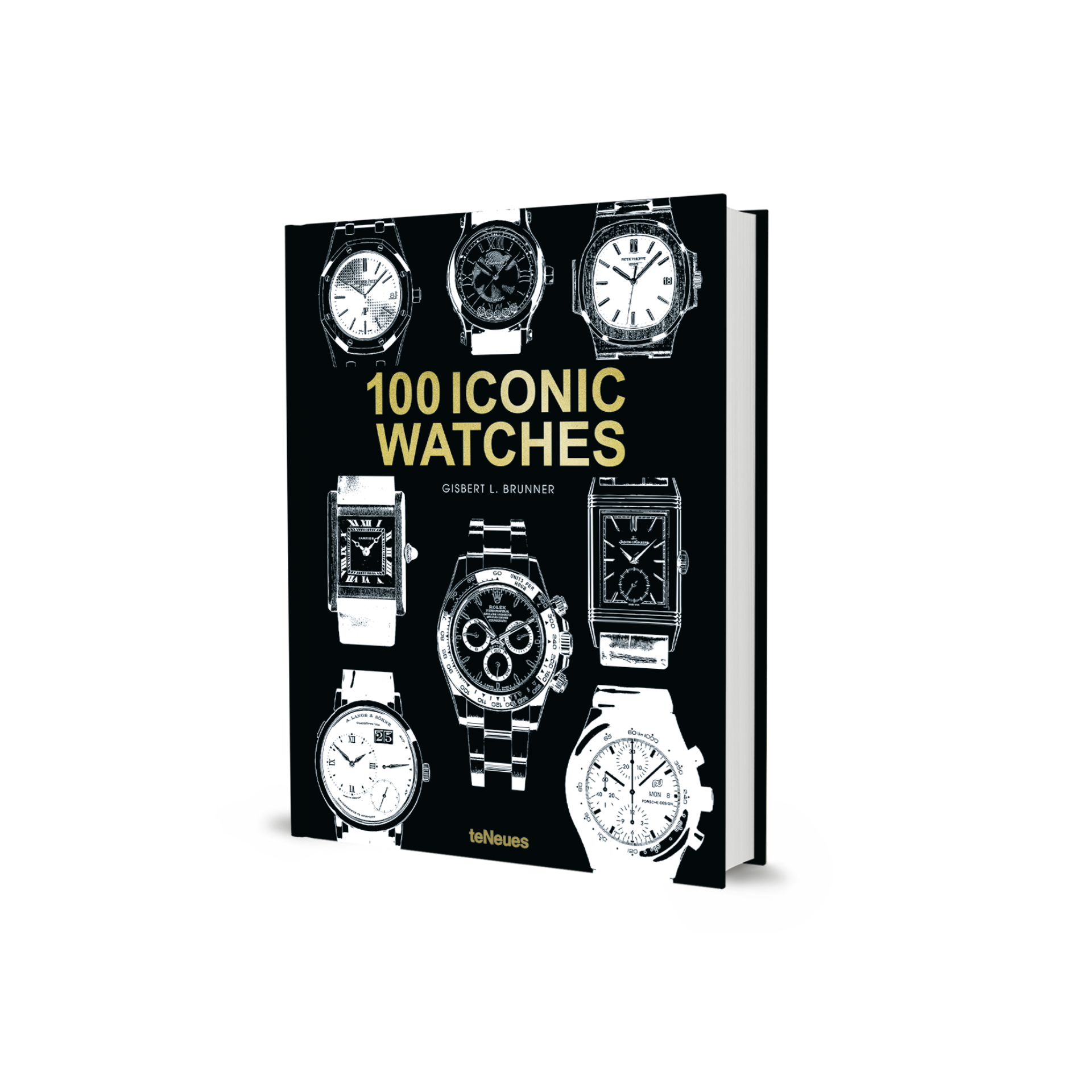 100 Iconic Watches, sportliches Design, silbernes Gehäuse, blaues Zifferblatt