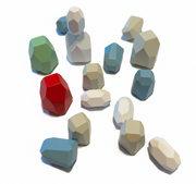 Montessori 16 farbige Holz Stapelsteine für motorische Entwicklung, vielseitig einsetzbar