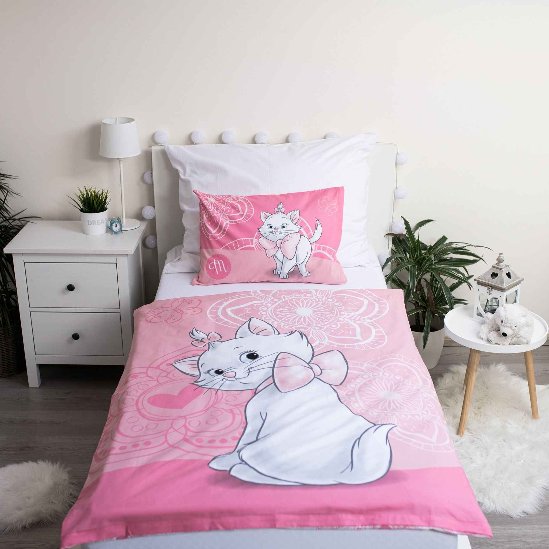 Aristocats Marie Kinder-Bettwäsche 100 x 135 cm - weiche Baumwolle