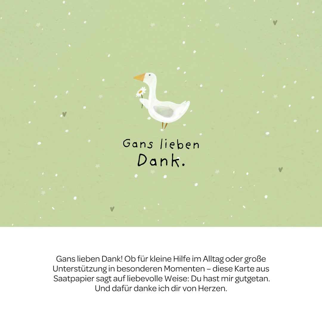 Grußkarte - Gans lieben Dank