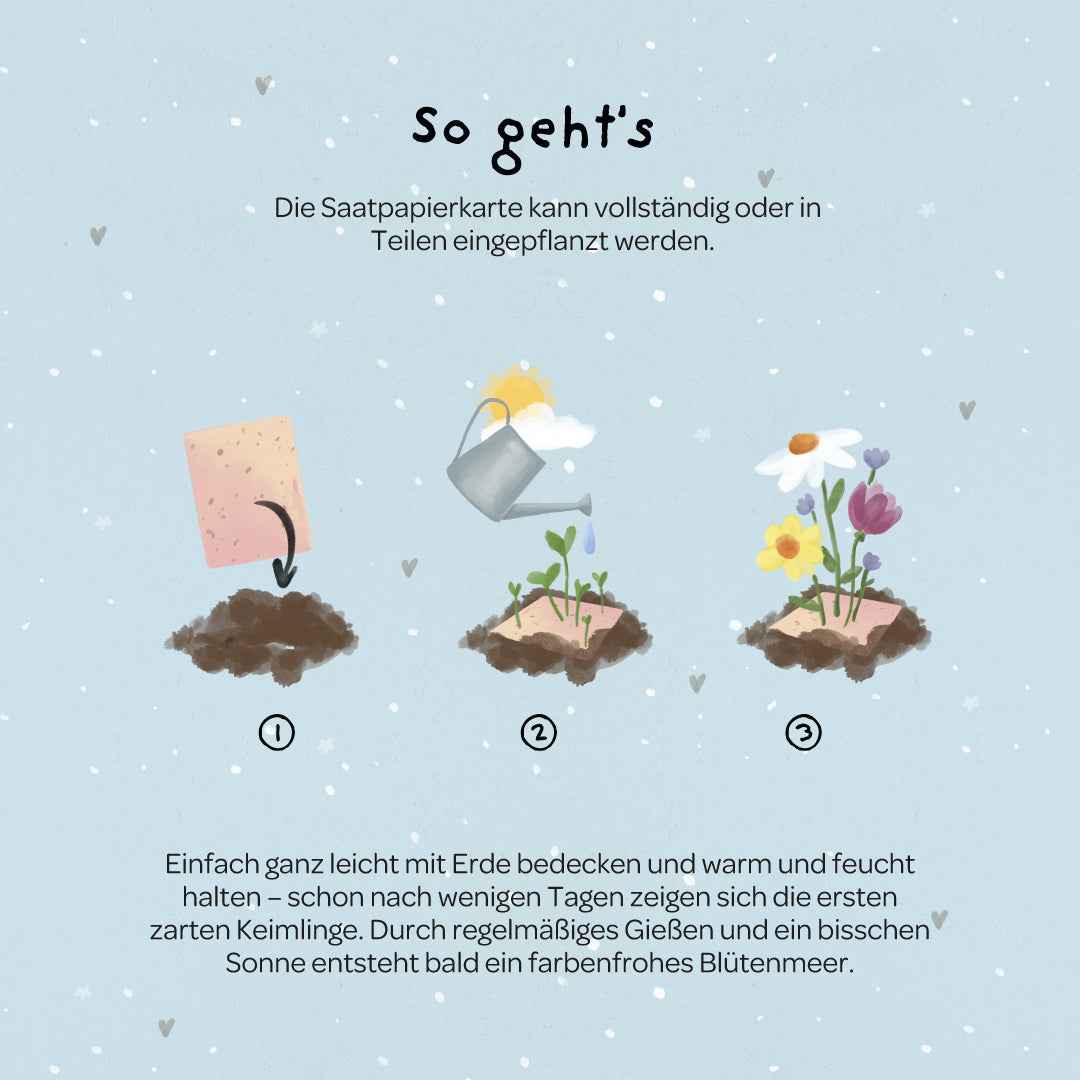 Grußkarte - Herzrasen kann man nicht mähen