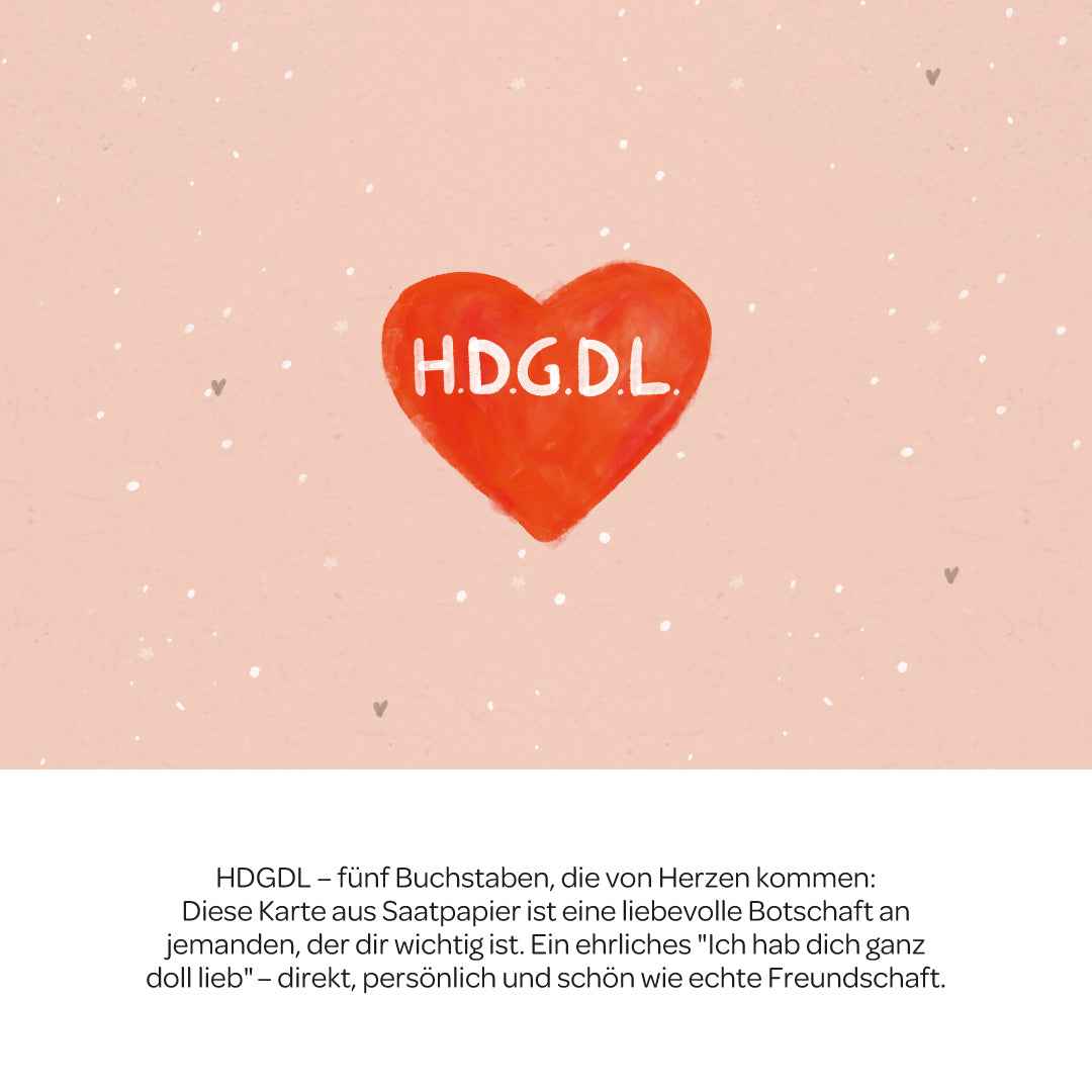 Grußkarte - HDGDL - Hab dich ganz doll lieb