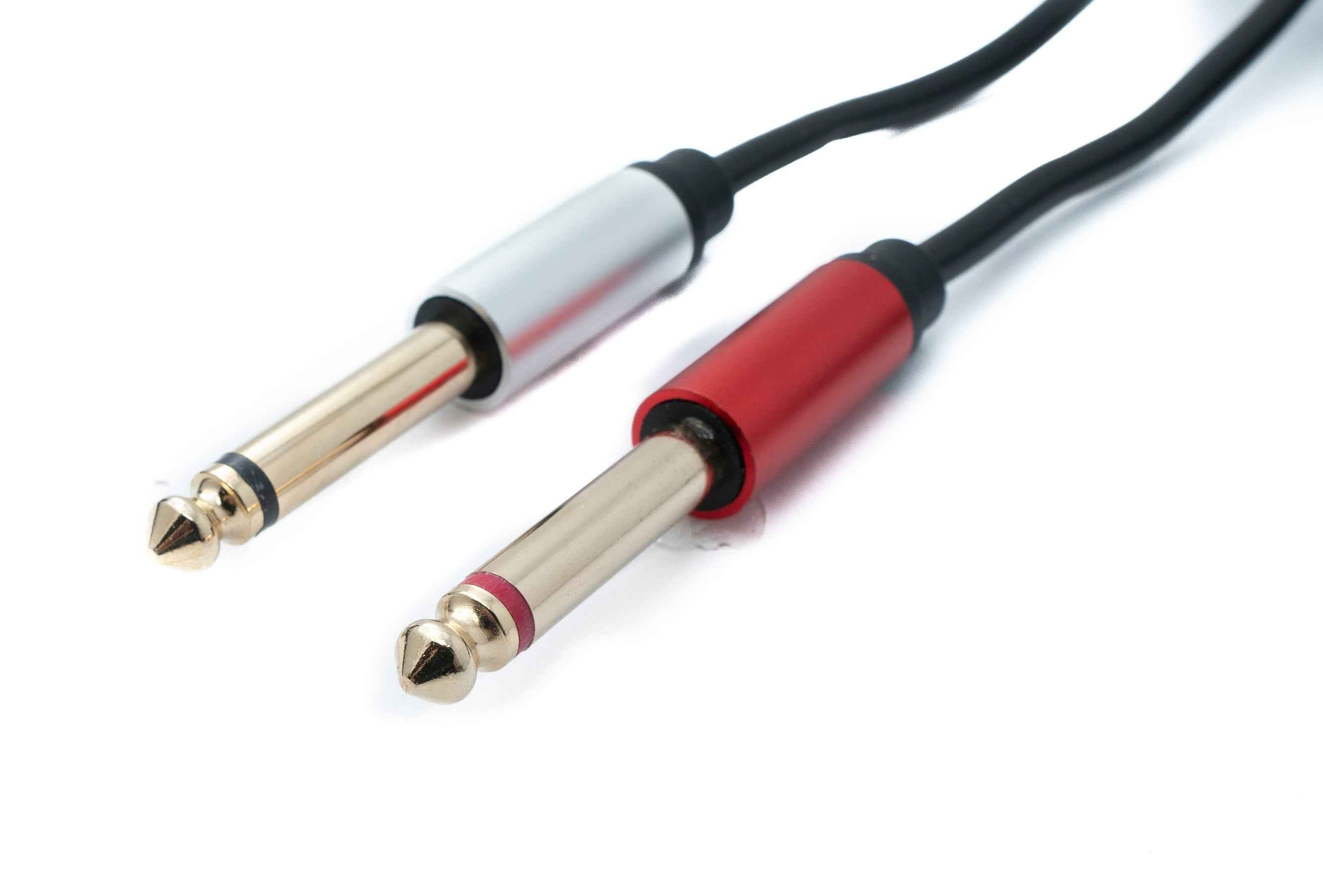 SYSTEM-S Y Audio Kabel 3 m Stereo TRS 3,5 mm Stecker zu 2x 6.35 mm Klinke TS Stecker