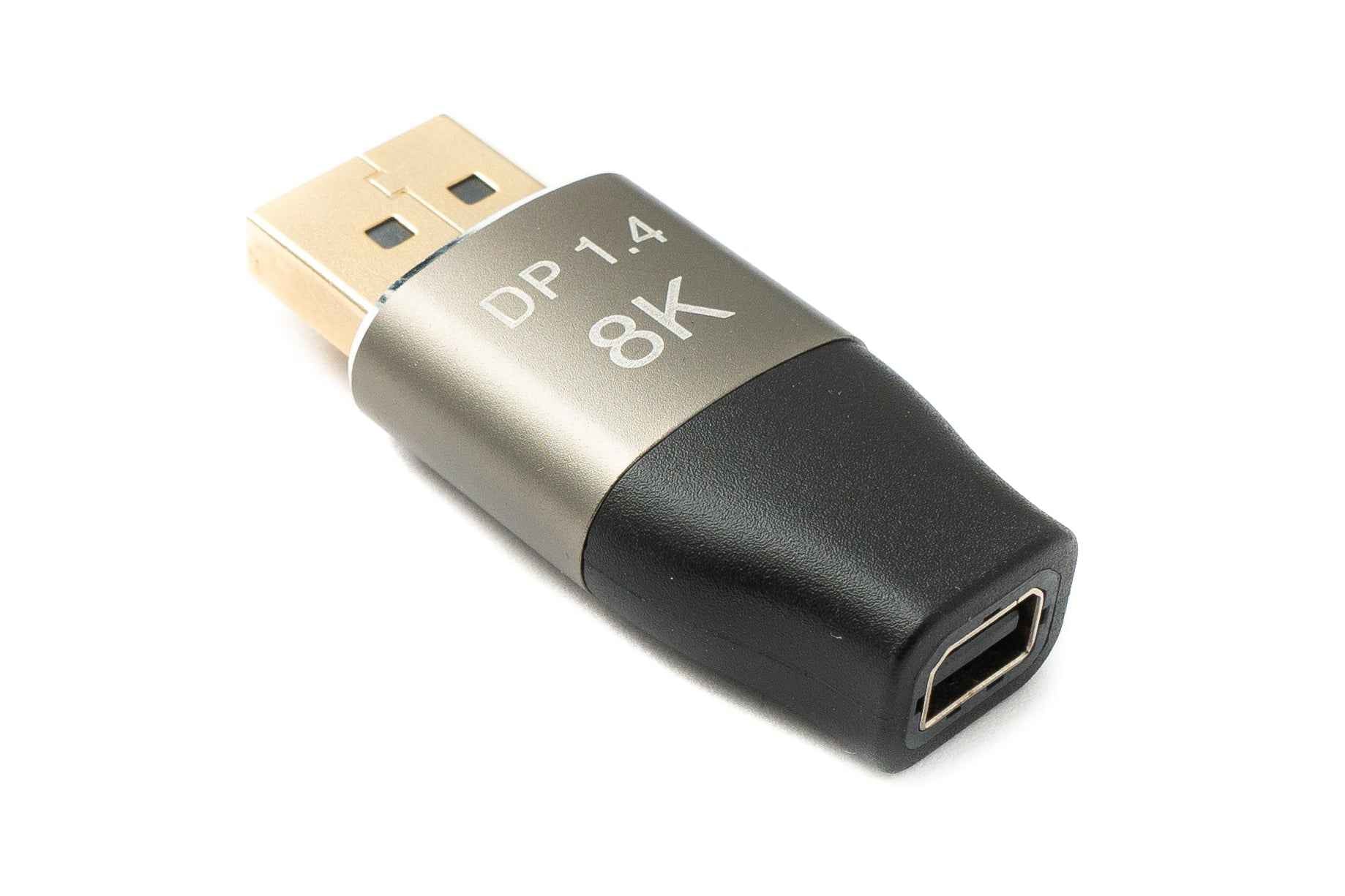 SYSTEM-S DisplayPort Adapter Standard DP Stecker zu Mini DP Buchse 8K 60Hz 4K 120Hz 48Gbps