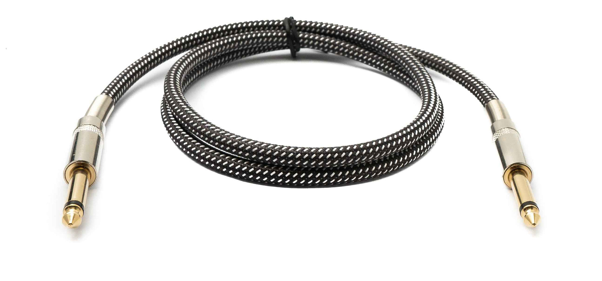 SYSTEM-S Audio Kabel 100 cm 6.35 mm Klinke Stecker zu Stecker Nylon geflochten Knickschutz AUX