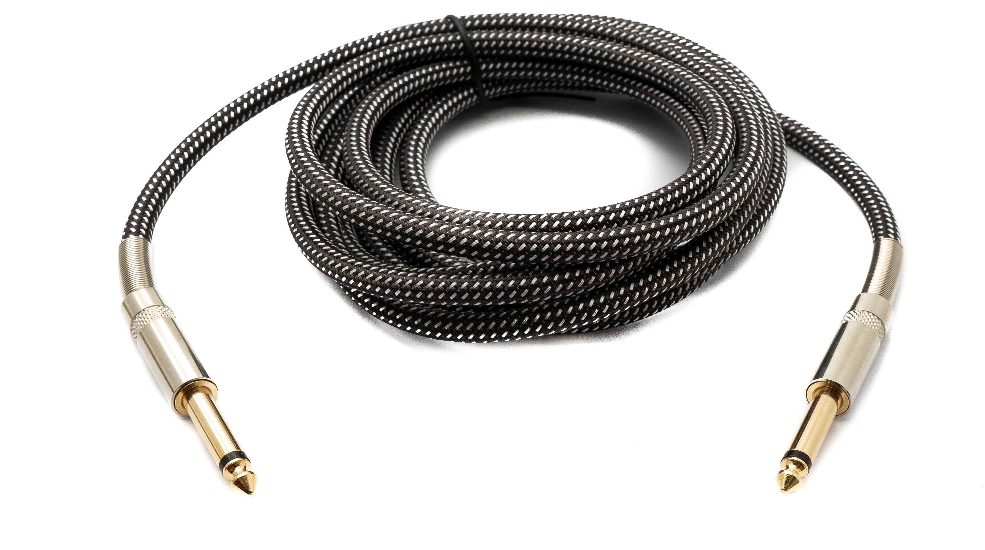 SYSTEM-S Audio Kabel 3 m 6.35 mm Klinke Stecker zu Stecker Nylon geflochten Knickschutz AUX