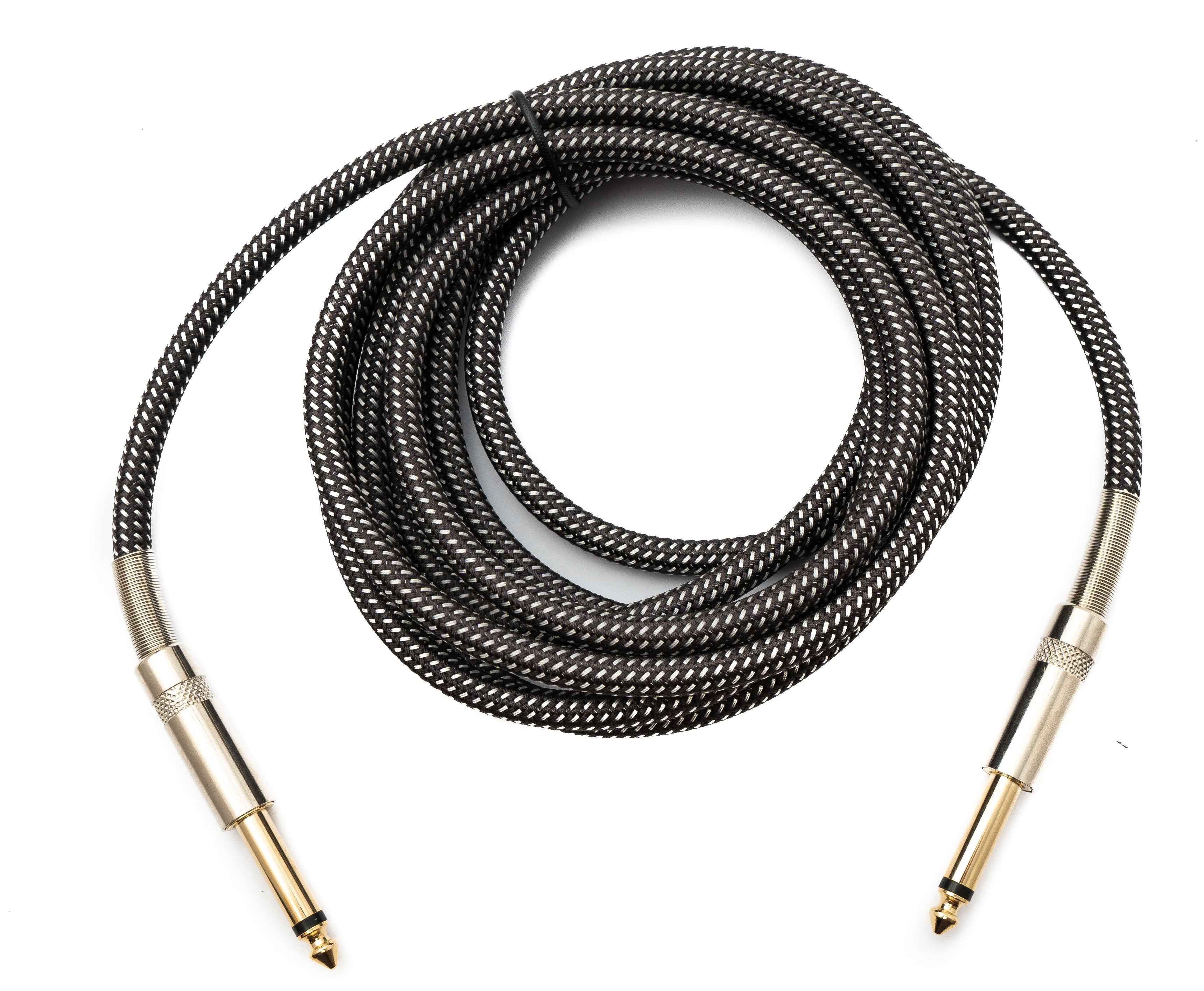 SYSTEM-S Audio Kabel 3 m 6.35 mm Klinke Stecker zu Stecker Nylon geflochten Knickschutz AUX