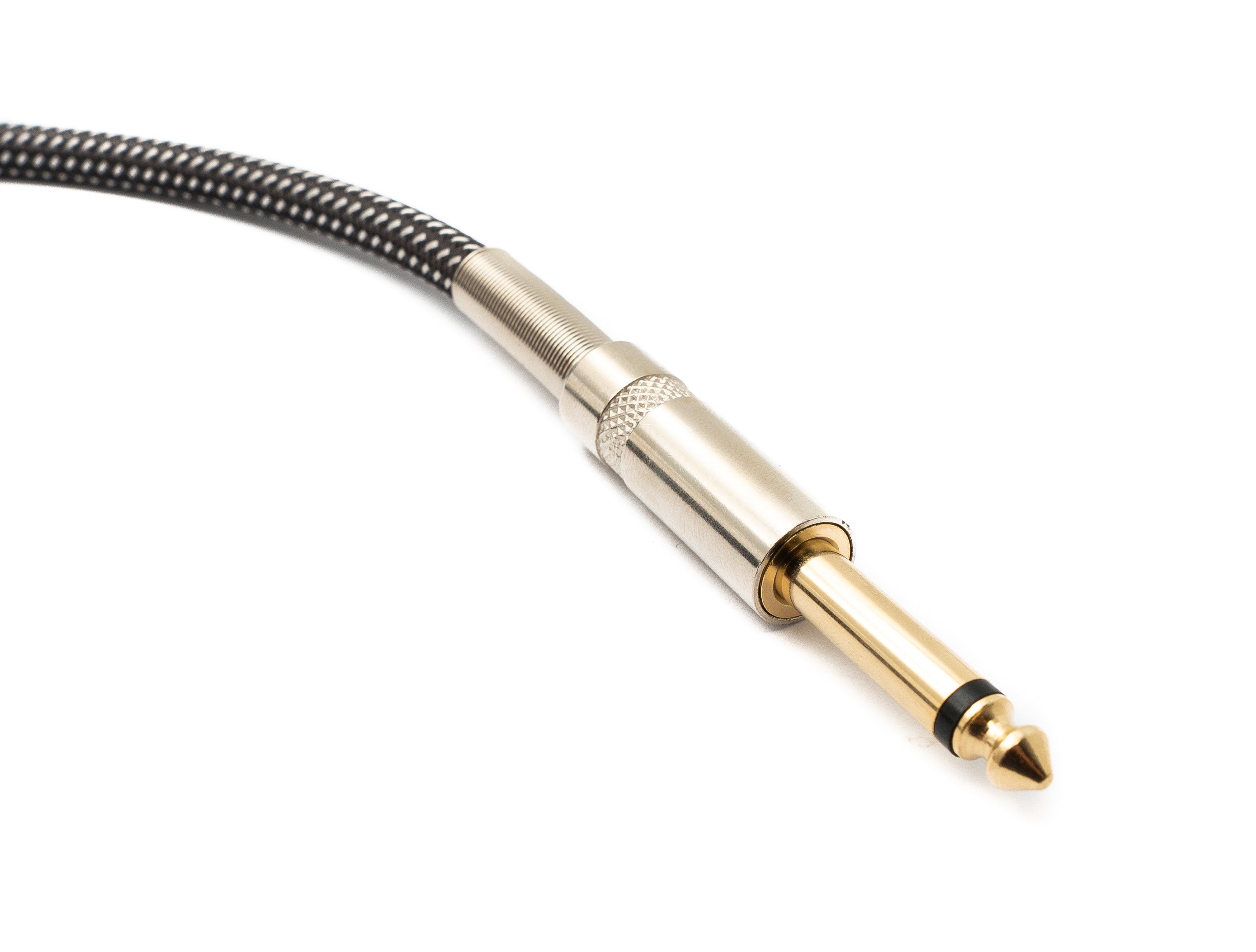 Audio Kabel 3 m 6,35 mm Klinke Stecker zu Stecker Nylon geflochten grau