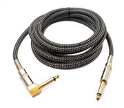 SYSTEM-S Audio Kabel 3 m 6.35 mm Klinke Stecker zu Stecker Winkel Nylon geflochten Knickschutz AUX