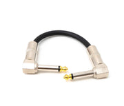SYSTEM-S Audio Kabel 15 cm 6.35 mm Klinke Stecker zu Stecker Winkel AUX Schwarz