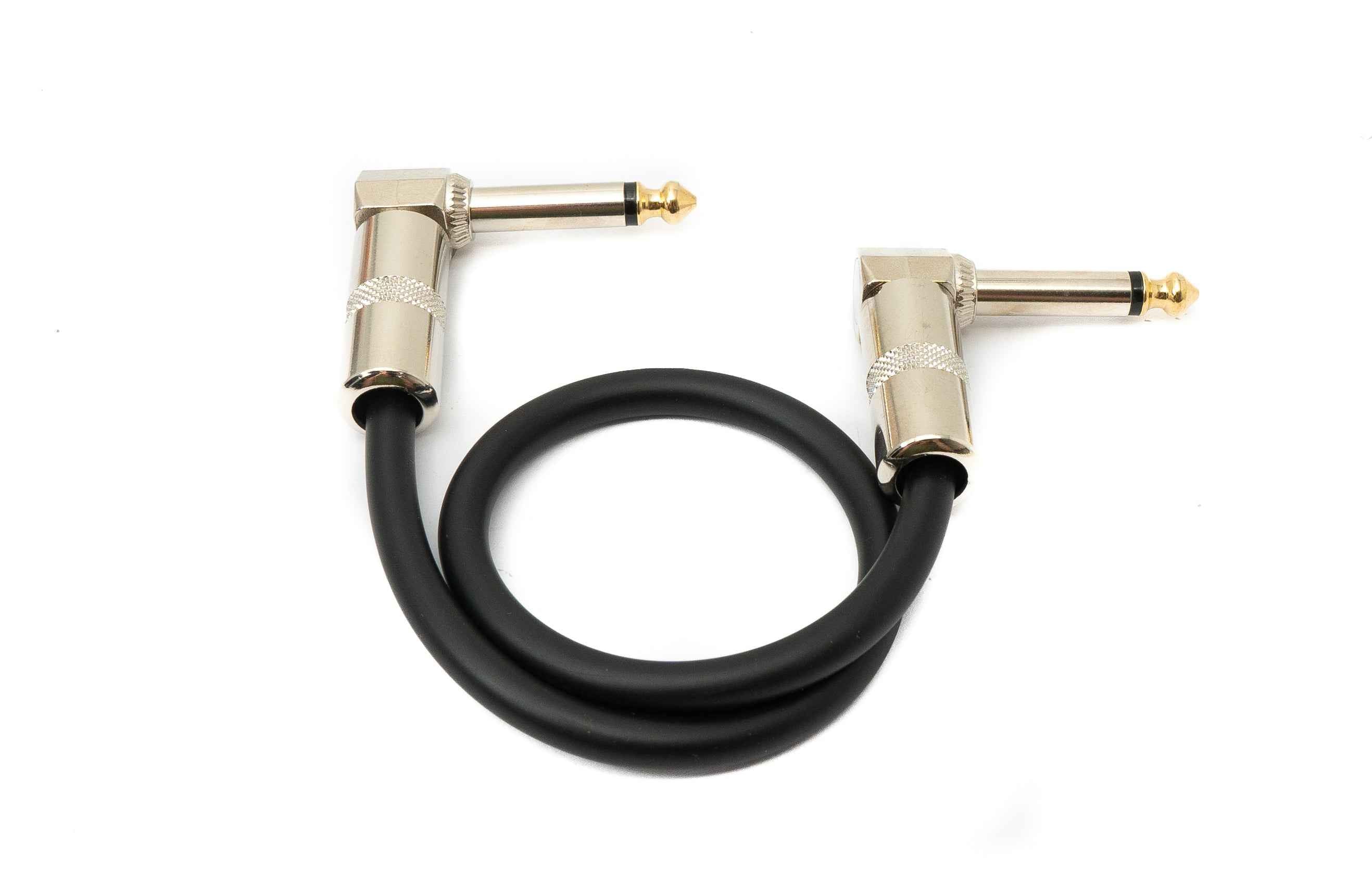 SYSTEM-S Audio Kabel 30 cm 6.35 mm Klinke Stecker zu Stecker Winkel AUX Schwarz