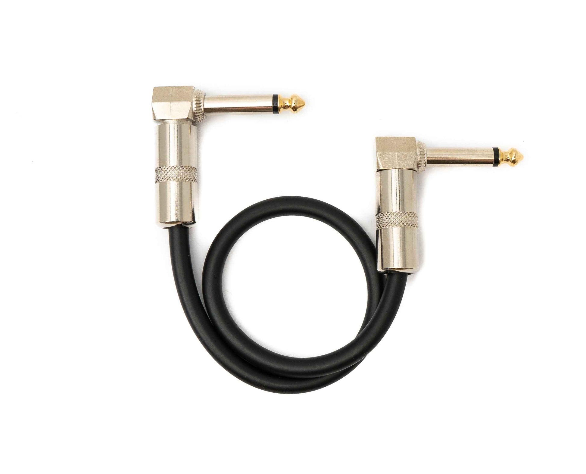 SYSTEM-S Audio Kabel 30 cm 6.35 mm Klinke Stecker zu Stecker Winkel AUX Schwarz