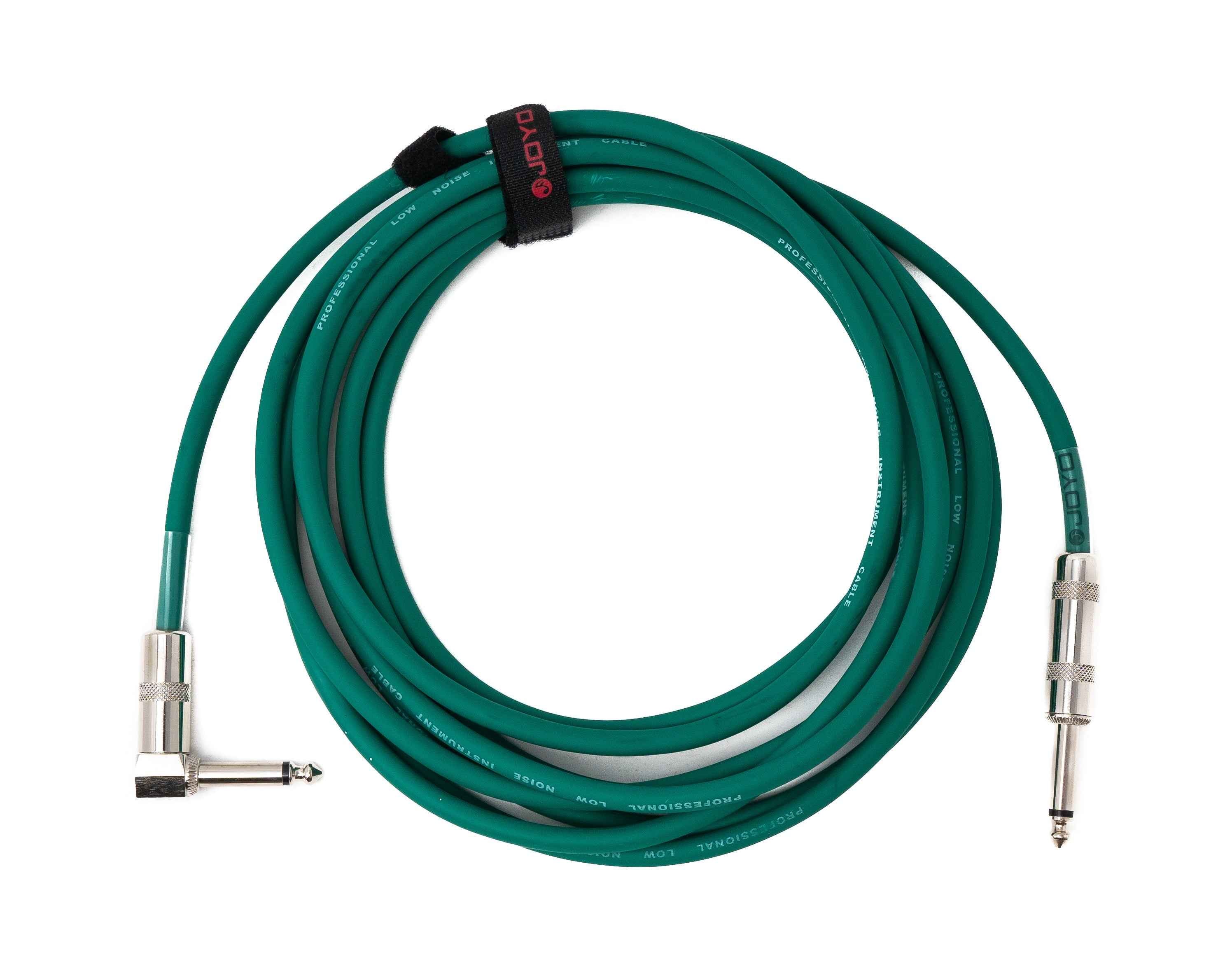 SYSTEM-S Audio Kabel 450 cm 6.35 mm Klinke Stecker zu Stecker Winkel AUX in Grün