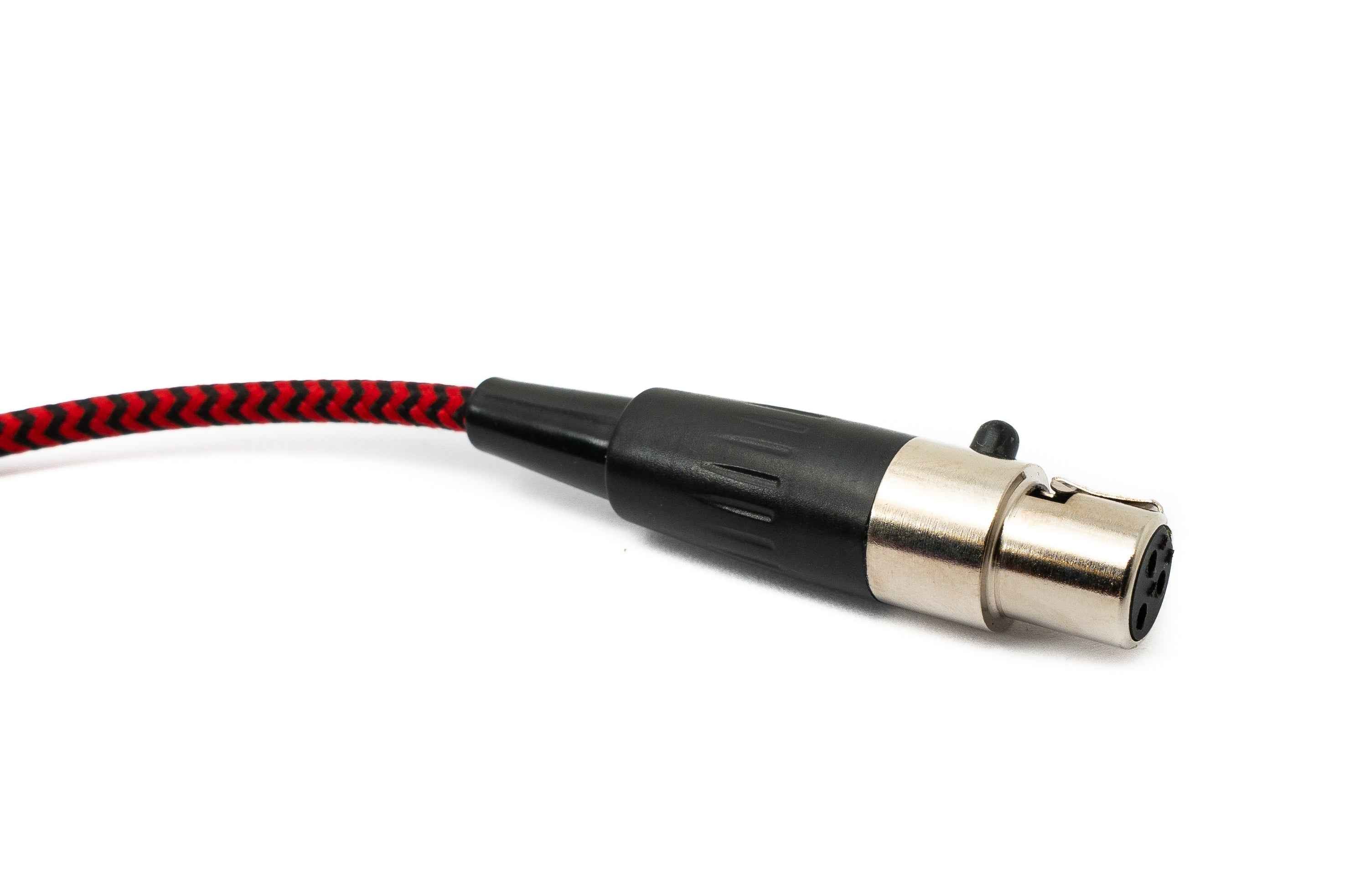SYSTEM-S Audio Kabel 120 cm 3.5 mm Klinke Stecker zu Mini XLR Buchse geflochten in Rot