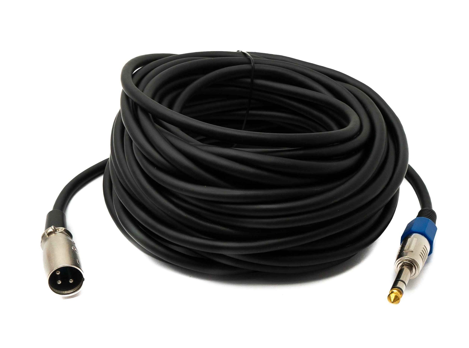 SYSTEM-S Audio Kabel 15 m 6.35 mm Klinke Stecker zu XLR Stecker in Schwarz