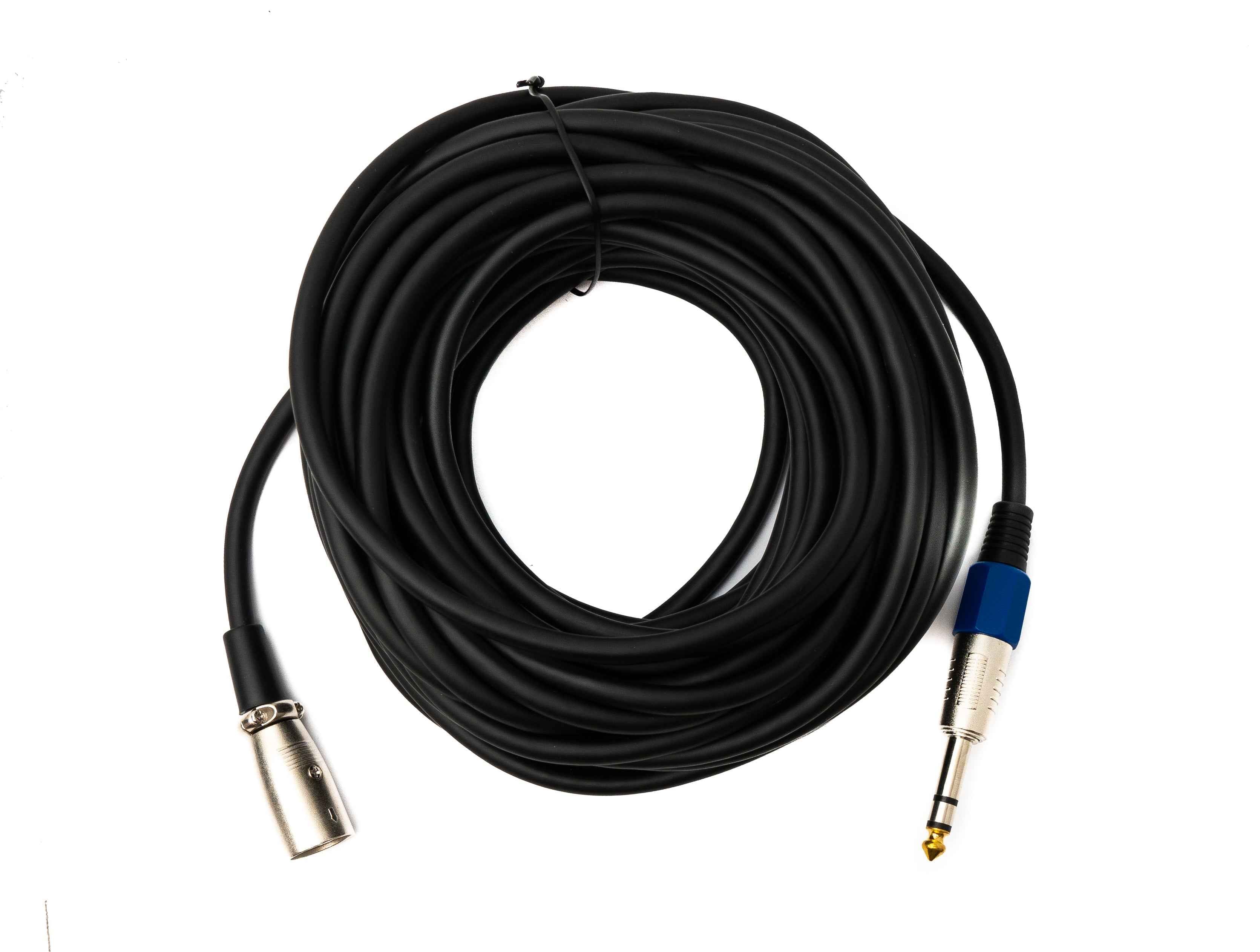 SYSTEM-S Audio Kabel 15 m 6.35 mm Klinke Stecker zu XLR Stecker in Schwarz