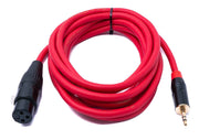 SYSTEM-S Audio Kabel 3 m 3.5 mm Klinke Stecker zu XLR Buchse in Rot
